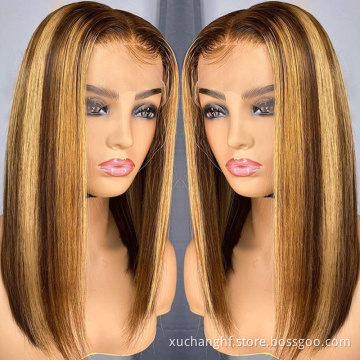 Cheap Straight Raw Peruvian Virgin Human Hair Hd Full Lace Front Short Bob Wigs Human Hair Transparent Lace Frontal Wig Vendor